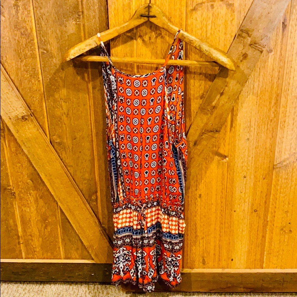 Blue and orange romper
